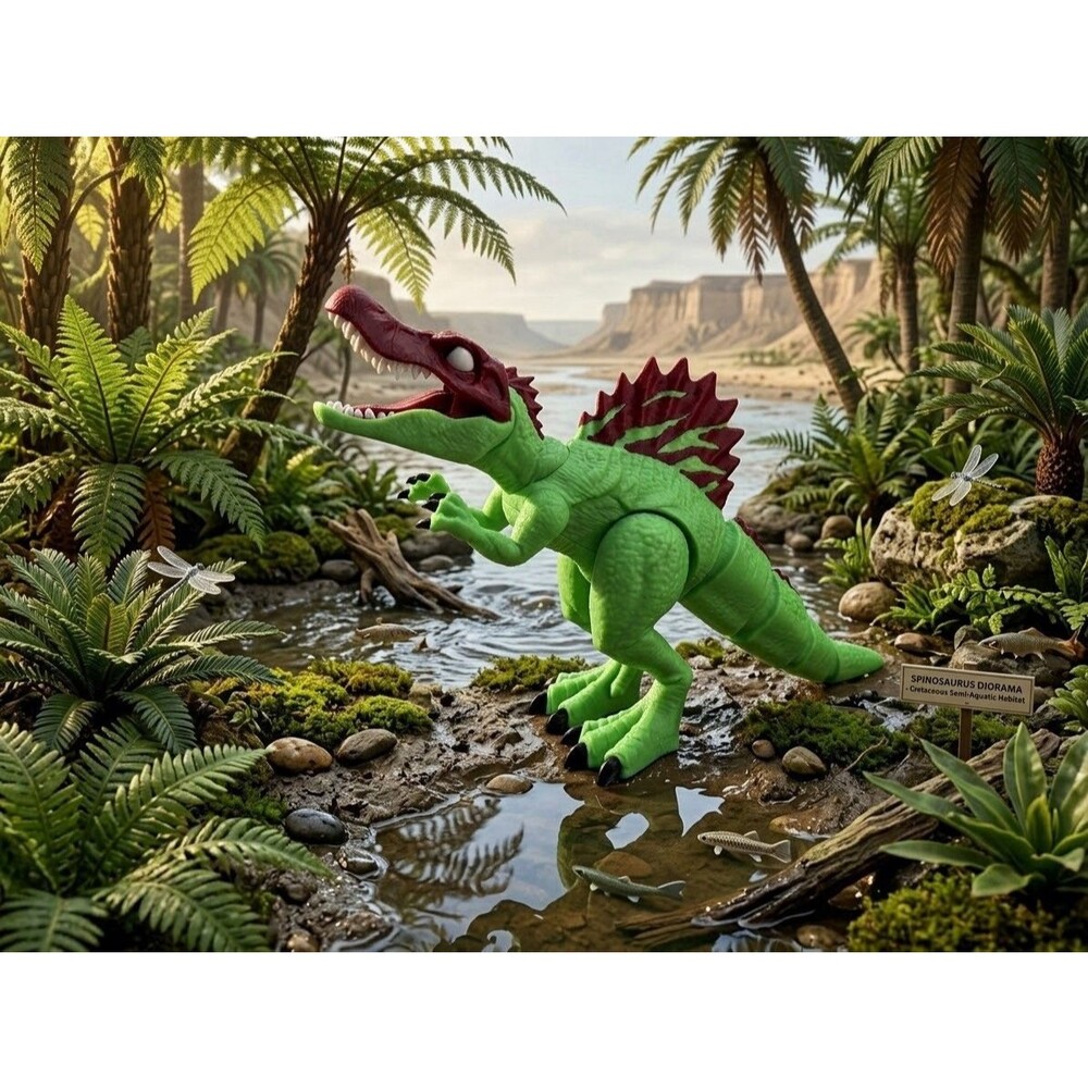3D Printed Articulated Spinosaurus Dinosaur 12 Inches Long